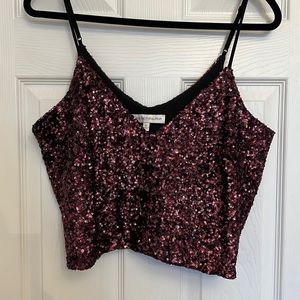Sequins purple tank top